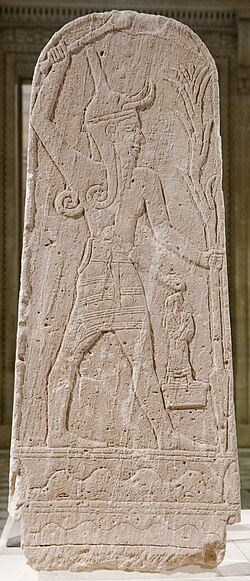 Ba'al with Thunderbolt stele from Ugarit, c. 15th century BCE