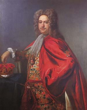 Painting of Garter Anstis from around 1725, by Thomas Hudson
