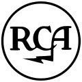 Revised version of classic RCA corporate logo, also used on many foreign RCA record releases in lieu of the "His Master's Voice" trademark until 1968. It was revived by BMG for RCA Records worldwide from 1987 to 2015, and still appears on RCA Nashville division releases and some reissues.