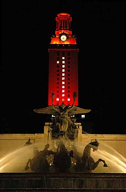 The Tower, completed in 1937, stands 307 ft (94 m) tall and displays different colors of lighting on special occasions.