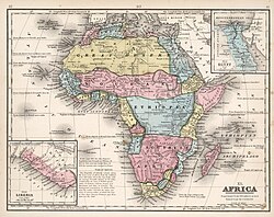 Africa in 1865, prior to the Berlin Conference (1884–1885).