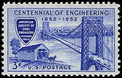 U.S. stamp commemorating the 100th anniversary of the ASCE in 1952