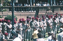Members of the Afrikaner Weerstandsbeweging at a rally in 1990