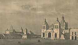 Lithograph of the Cathedral of Córdoba in 1858 by Juan León Pallière.