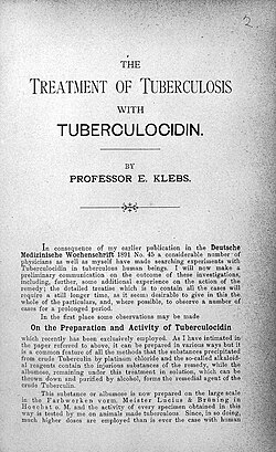 A monograph on the treatment of tuberculosis (dated 1891)