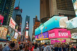 Times Square is one of the world's leading tourist attractions with 50 million tourists annually.[231]