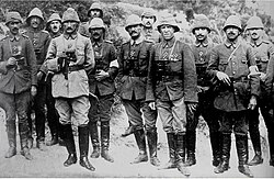 Mustafa Kemal with Ottoman military officers during the Battle of Gallipoli, Çanakkale, 1915