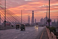 The Azadi Chowk is located near the Badshahi Mosque.