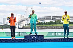 2020 Summer Olympics Swimming Women's marathon 10 kilometre podium
