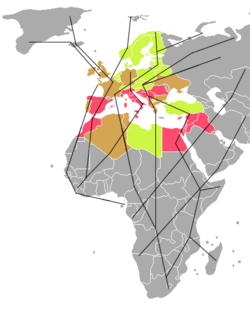 Migration routes and countries with illegal hunting in Europe.Number of offenders: high moderate low unknown