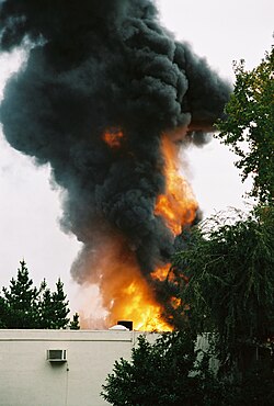 Pipeline fire flames