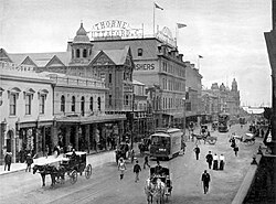 Adderley Street in 1897 was an important commercial hub in Cape Town at a time when the city was the most important centre of economic activity in the Southern Africa region.