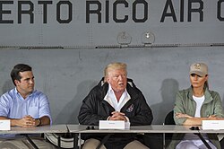 Rosselló with President Donald Trump and First Lady Melania Trump following Hurricane Maria in 2017