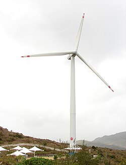 The Nordex N50 wind turbine and visitor centre of Lamma Winds in Hong Kong, China
