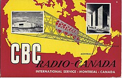 A QSL card from 1956 promoting CBC Radio-Canada's international service