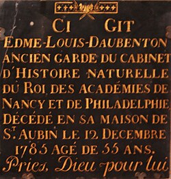 Tombstone in the church of Saint-Pierre in Avon