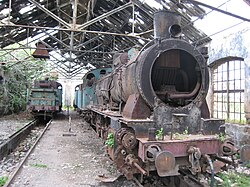 Rusted cars at the Tripoli railway station