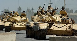 Lion of Babylon main battle tanks, common Iraqi battle tank used in the Gulf War by the Iraqi Army.