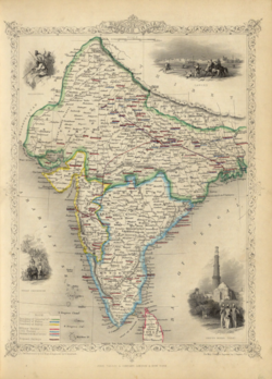 Map of British India, showing principal administrative divisions, London & New York, 1851. The recently conquered Punjabi territory was initially administered as part of the Bengal Presidency for a few years following annexation.