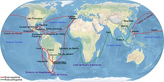 Main trade routes of the Spanish Empire