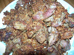 Fried gizzards and livers