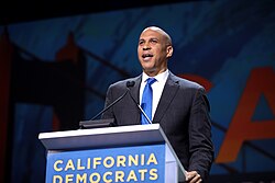 Booker campaigning for president in San Francisco, California