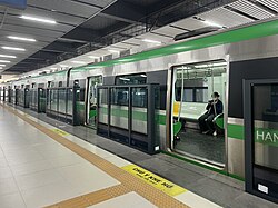 Cat Linh station with train.