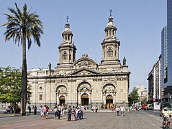 Santiago Metropolitan Cathedral, built between 1748 and 1906.