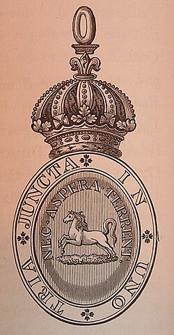 The badge of Blanc Coursier Herald, on the reverse of the badge of the Genealogist of the Order of the Bath