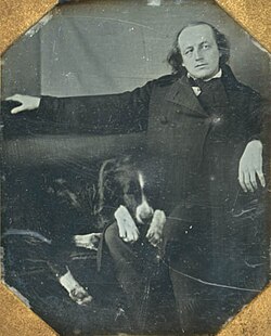 Portrait of Butler with his dog c. 1845–1847