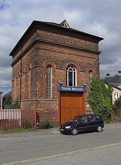 Tower Brewery, a microbrewery based in the old Salts Water Tower of Walsitch Maltings