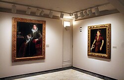 Two paintings of Lavinia Fontana exhibited at the NMWA: Portrait of Costanza Alidosi and Marriage Portrait of a Bolognese Noblewoman.