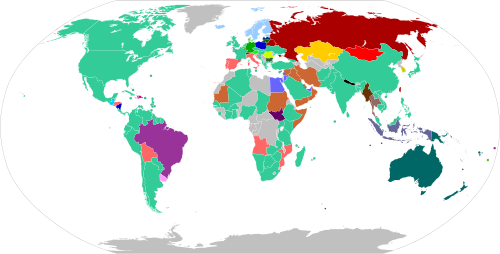 Map of dates when Father's Day is celebrated