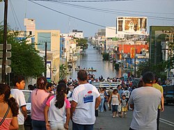 A flash flood in Mexico
