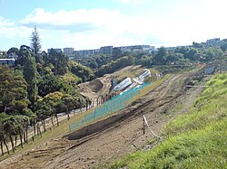 The park remedial works ongoing in early 2011.