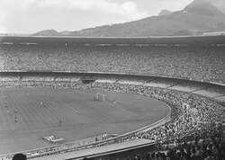 Opening game of the Maracanã Stadium, shortly before the 1950 FIFA World Cup.