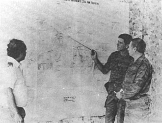 Soviet military advisers planning operations during the Angolan Civil War (1975–2002), a proxy conflict involving the USSR and United States