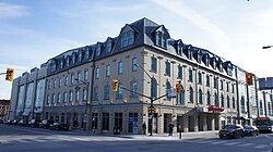 Canada Life Place is home to the London Knights and the London Lightning. The north-east corner at Dundas & Talbot streets is shown. This corner of the building is a replica of the facade of the former Talbot Inn, which stood there for more than 125 years.