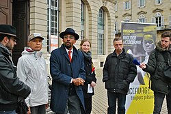 Diallo in a demonstration regarding Bordeaux street names, 2018