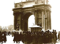 Soldiers blocking Narva Gate on Bloody Sunday