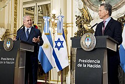 Macri with Israel PM, Netanyahu at Casa Rosada, September 2017