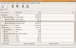 Photo of GNUCash accounting and bookkeeping program