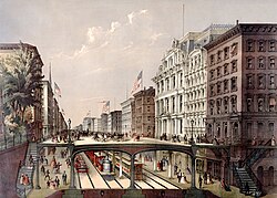 An 1868 plan for an arcade railway