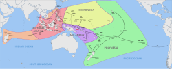 Chronological dispersal of Austronesian peoples across the Indo-Pacific[13]