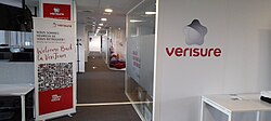 Corporate offices with multiple communications to try to motivate employees.