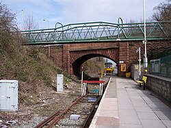 A single-track railway at Kirkby, England, which was formerly doubled