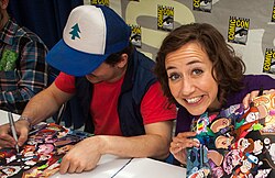 Jason Ritter and Kristen Schaal at San Diego Comic-Con in 2013