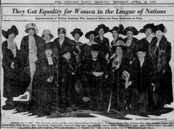 Participants of the Inter-Allied Women's Conference, 1919, "They got Equality for Women in the League of Nations"
