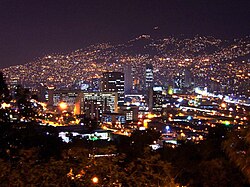 View of Medellín at night