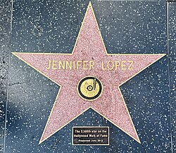 Lopez's star on the Hollywood Walk of Fame